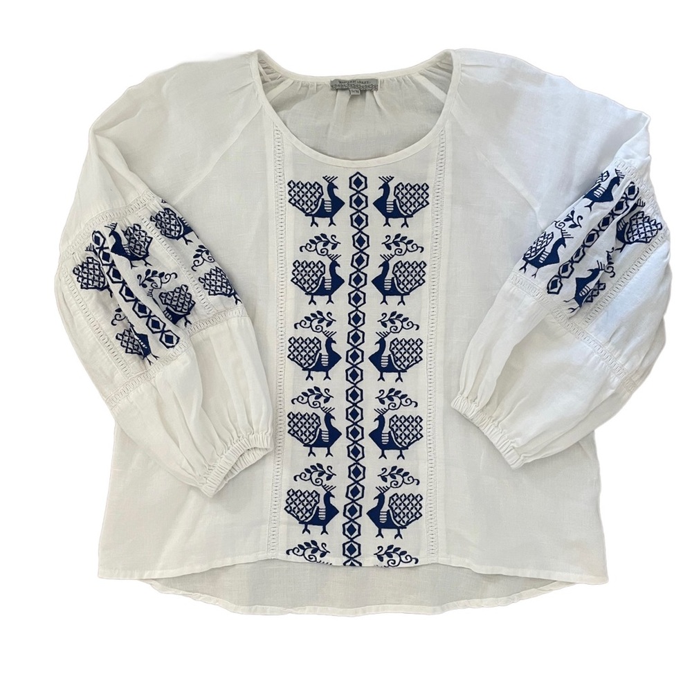 Embroidered Linen Blouse
